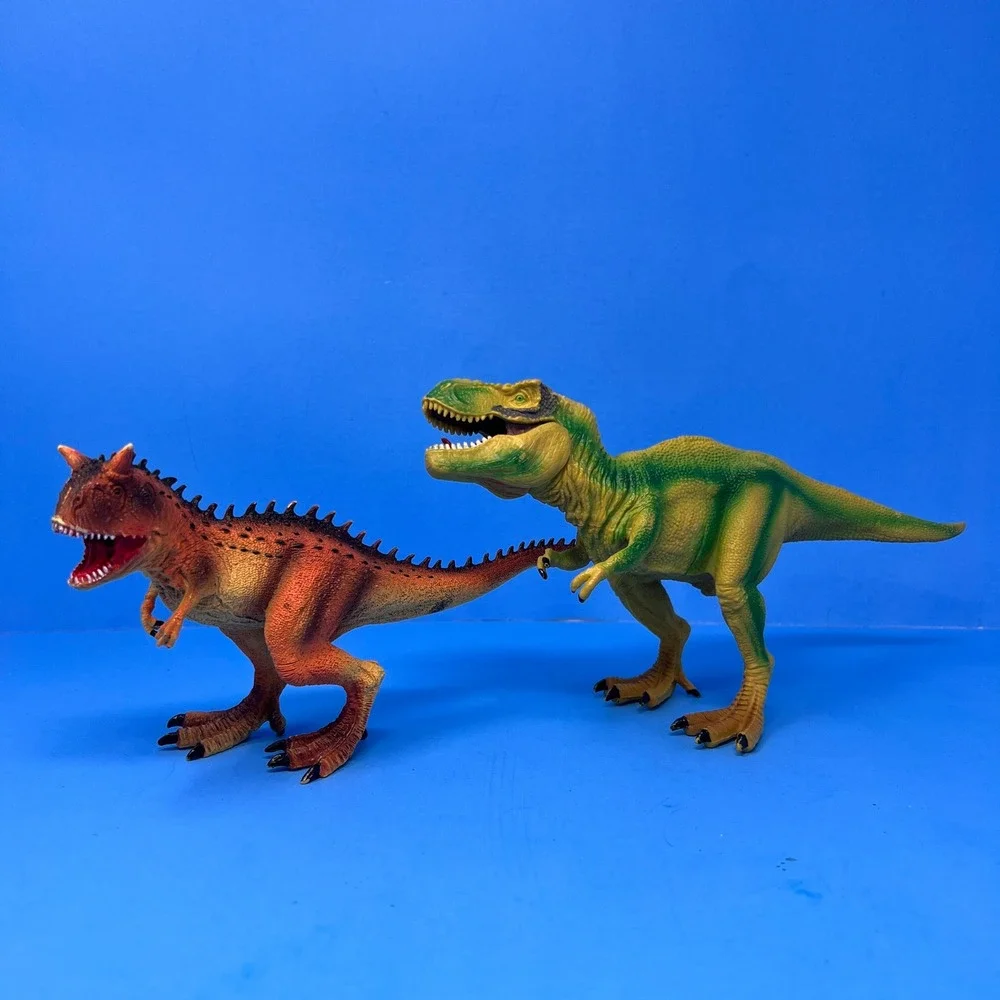 Unbranded Dinosaur Toy Figure Set 8 to 10 Inch Green Orange T Rex Carnotaurus‎
